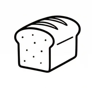 a piece of bread with a black outline.webp